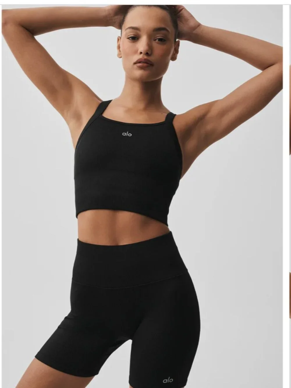 ALO Seamless Ribbed Favorite Bra Tank - Black
